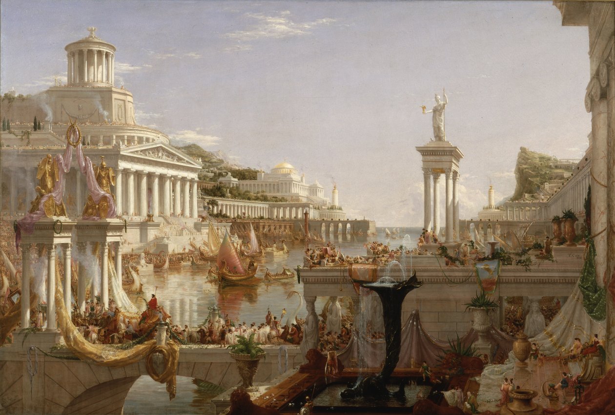 O Curso do Império: A Consumação do Império, c.1835-36 (óleo sobre tela) de Thomas Cole