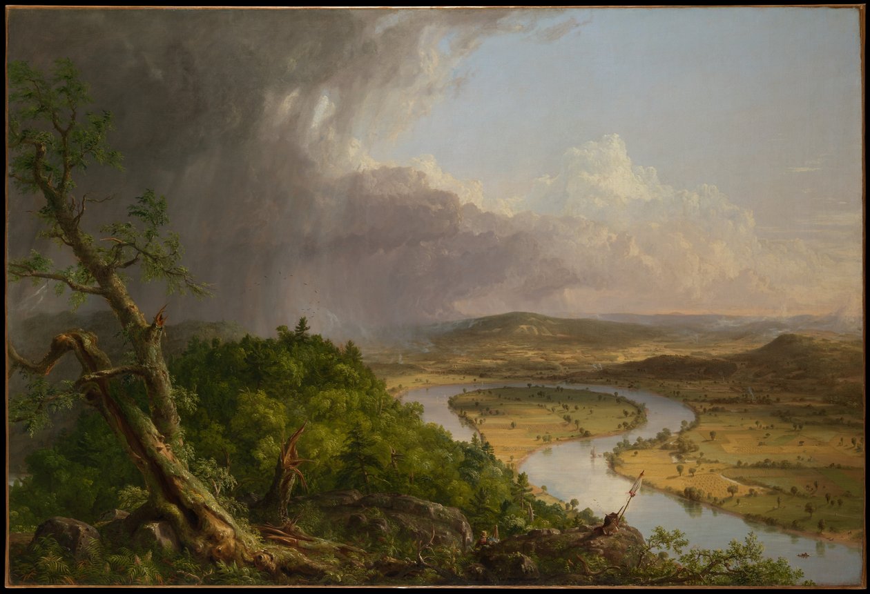 Vista do Monte Holyoke, Northampton, Massachusetts, depois de uma trovoada - O meandro de Thomas Cole