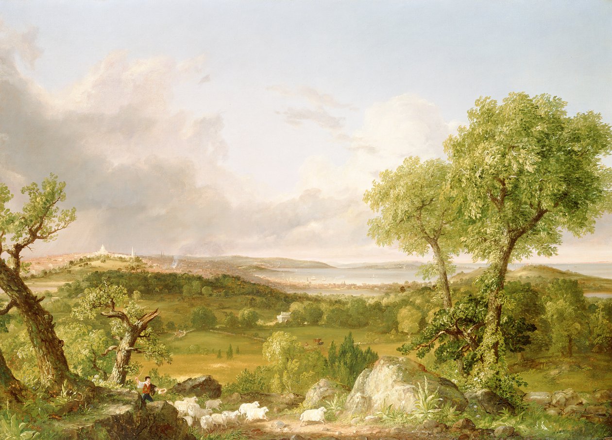 Vista de Boston (óleo sobre tela) de Thomas Cole