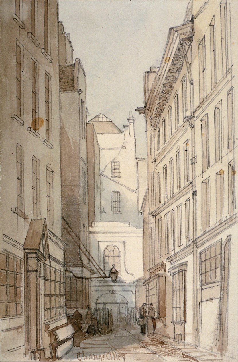 Change Alley, Cidade de Londres, 1850 de Thomas Colman Dibdin