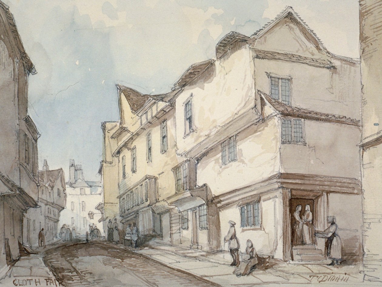Cloth Fair, Smithfield, Cidade de Londres, 1850 de Thomas Colman Dibdin