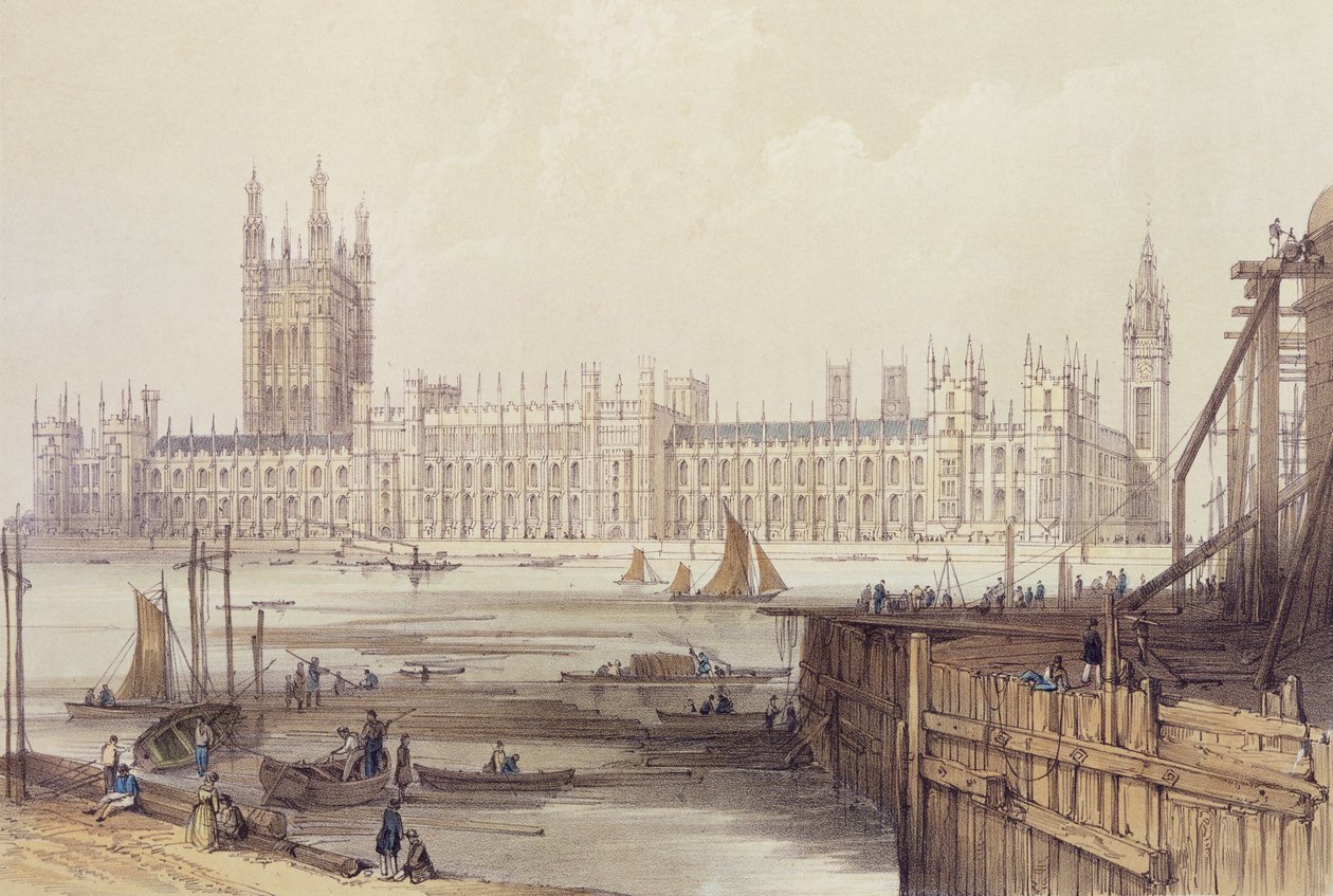As novas casas do Parlamento de Thomas Colman Dibdin