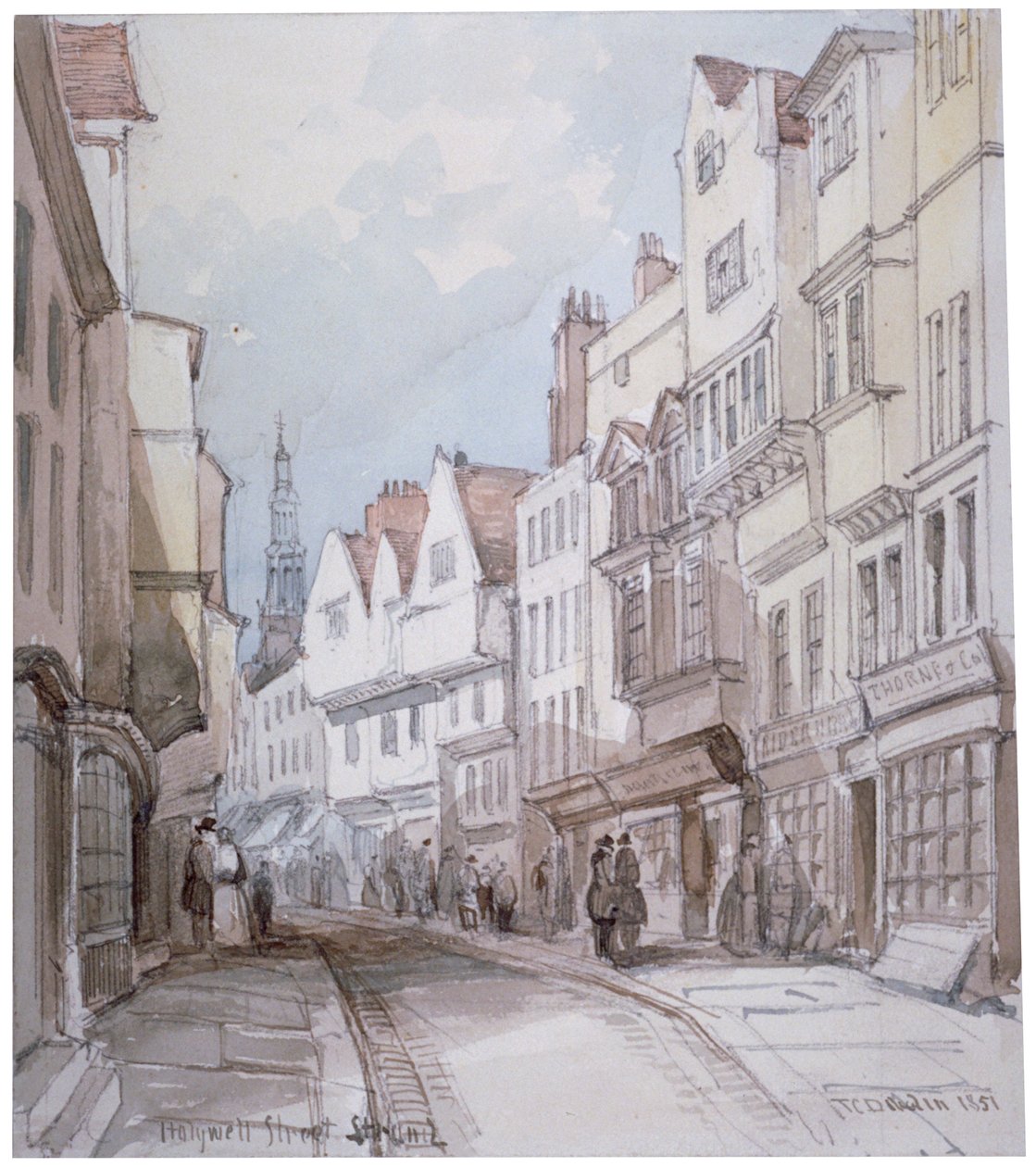Vista da Holywell Street, Westminster, Londres, 1851. de Thomas Colman Dibdin