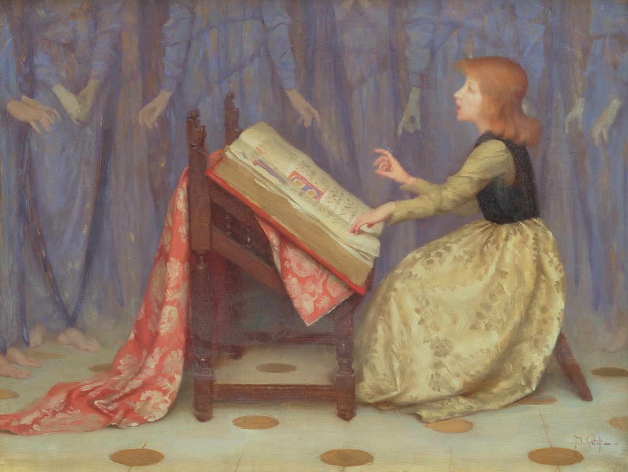 Menina sentada em um Interior de Thomas Cooper Gotch
