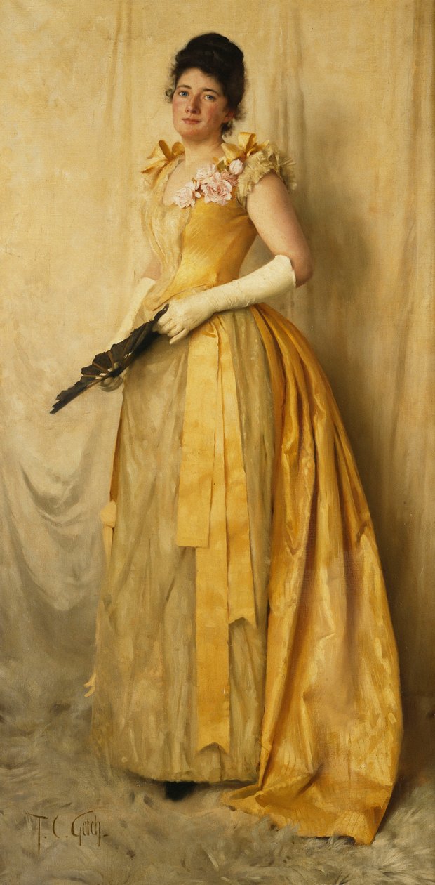 A Dama de Ouro - Um Retrato da Sra., C.1891 de Thomas Cooper Gotch