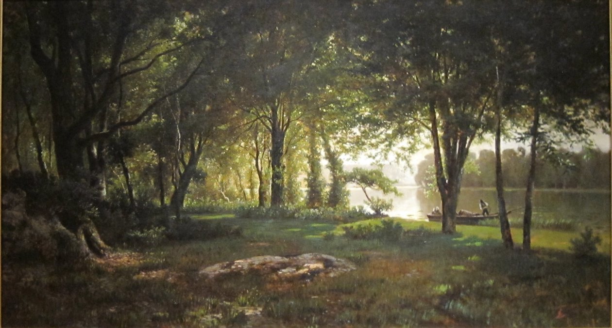 Paisagem, rio e floresta de Thomas Corwin Lindsay