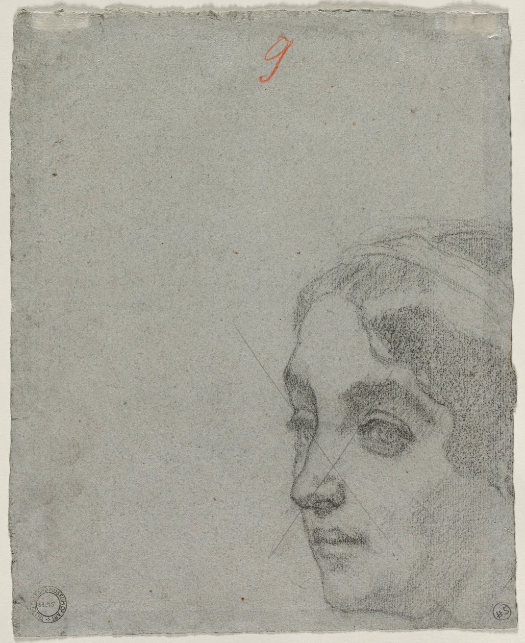 Cabeça de uma mulher (verso) de Thomas Couture