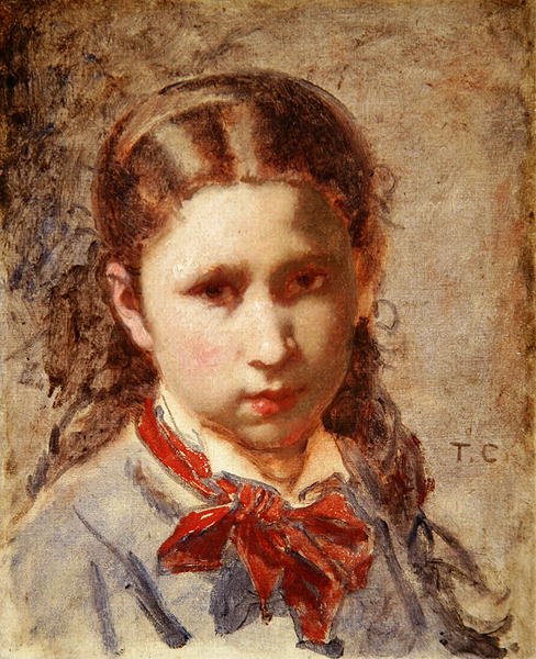 Cabeça de uma menina (óleo sobre tela) de Thomas Couture