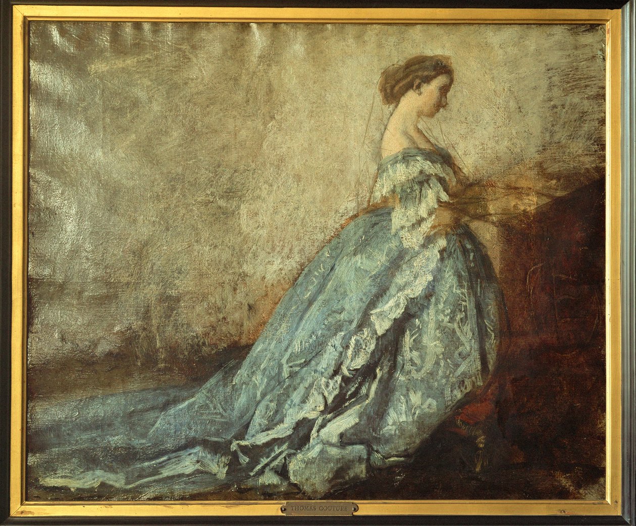 A Imperatriz Eugénia em oração ... (óleo sobre tela) de Thomas Couture