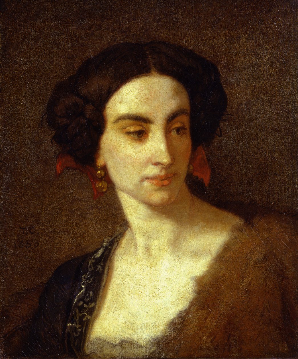 Estudo de cabeça feminina (Mademoiselle Poinsot) de Thomas Couture
