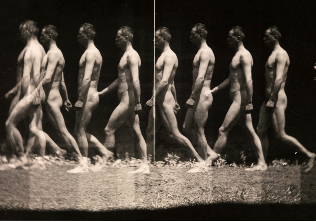Fotografia Stroboscópica de Homem a Andar de Thomas Cowperthwait Eakins