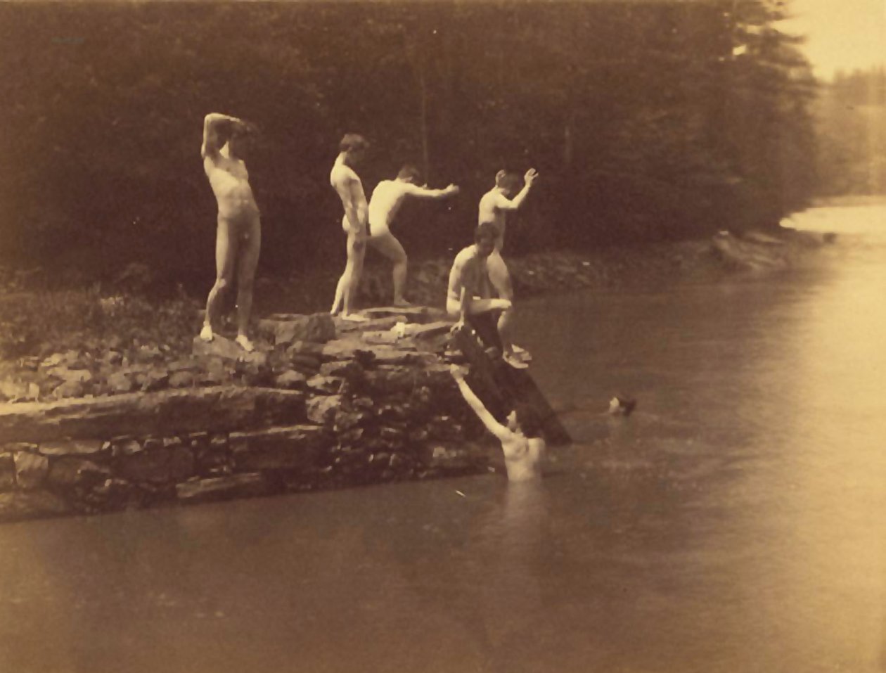 Estudo para o buraco de natação de Thomas Cowperthwait Eakins