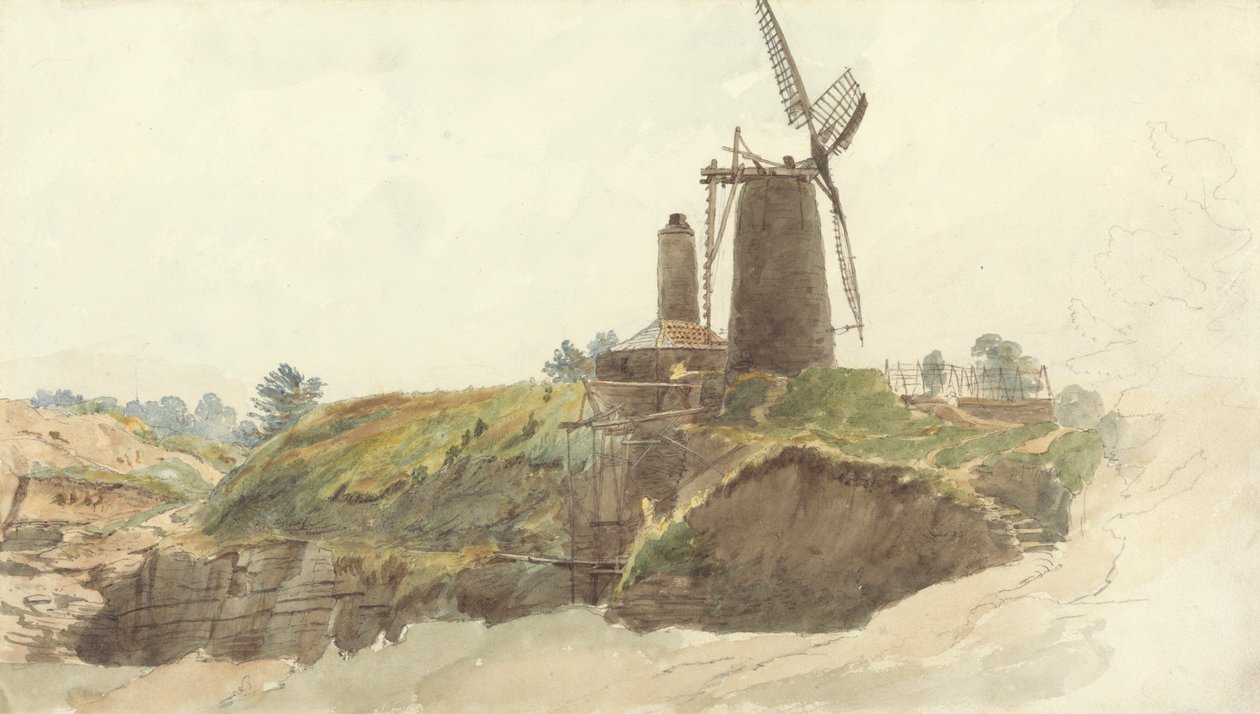 Paisagem com moinho de vento de Thomas Creswick