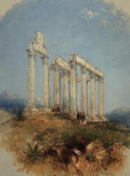 O Templo de Júpiter Olympius, Atenas de Thomas Creswick