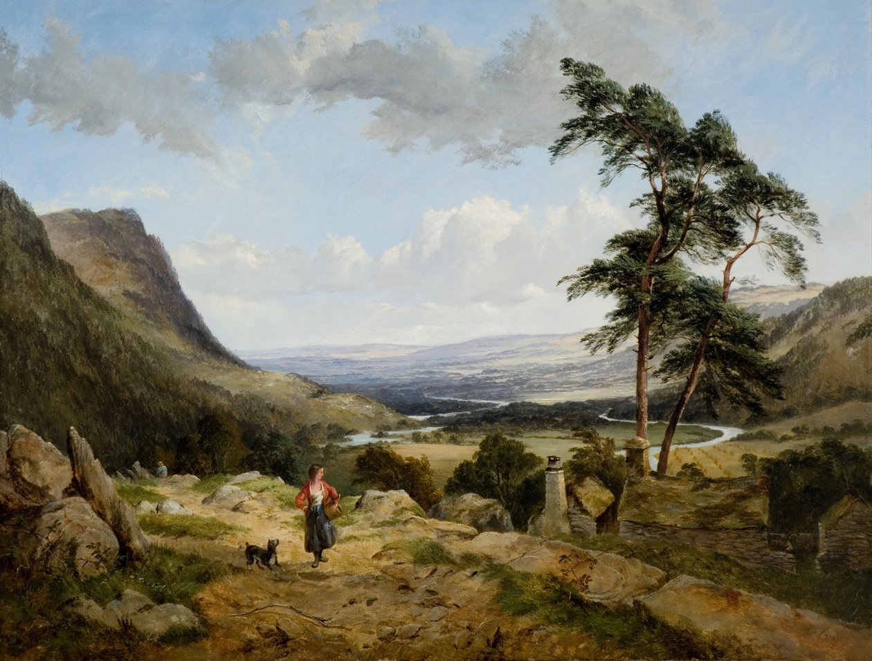 O Vale de Llangollen, norte do País de Gales, 1856. de Thomas Creswick