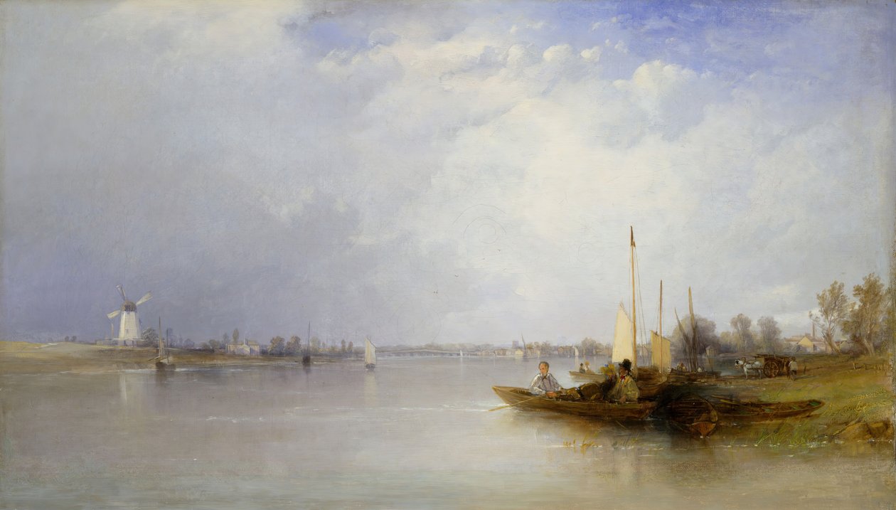 Vista do Tamisa em Battersea, 1834. de Thomas Creswick