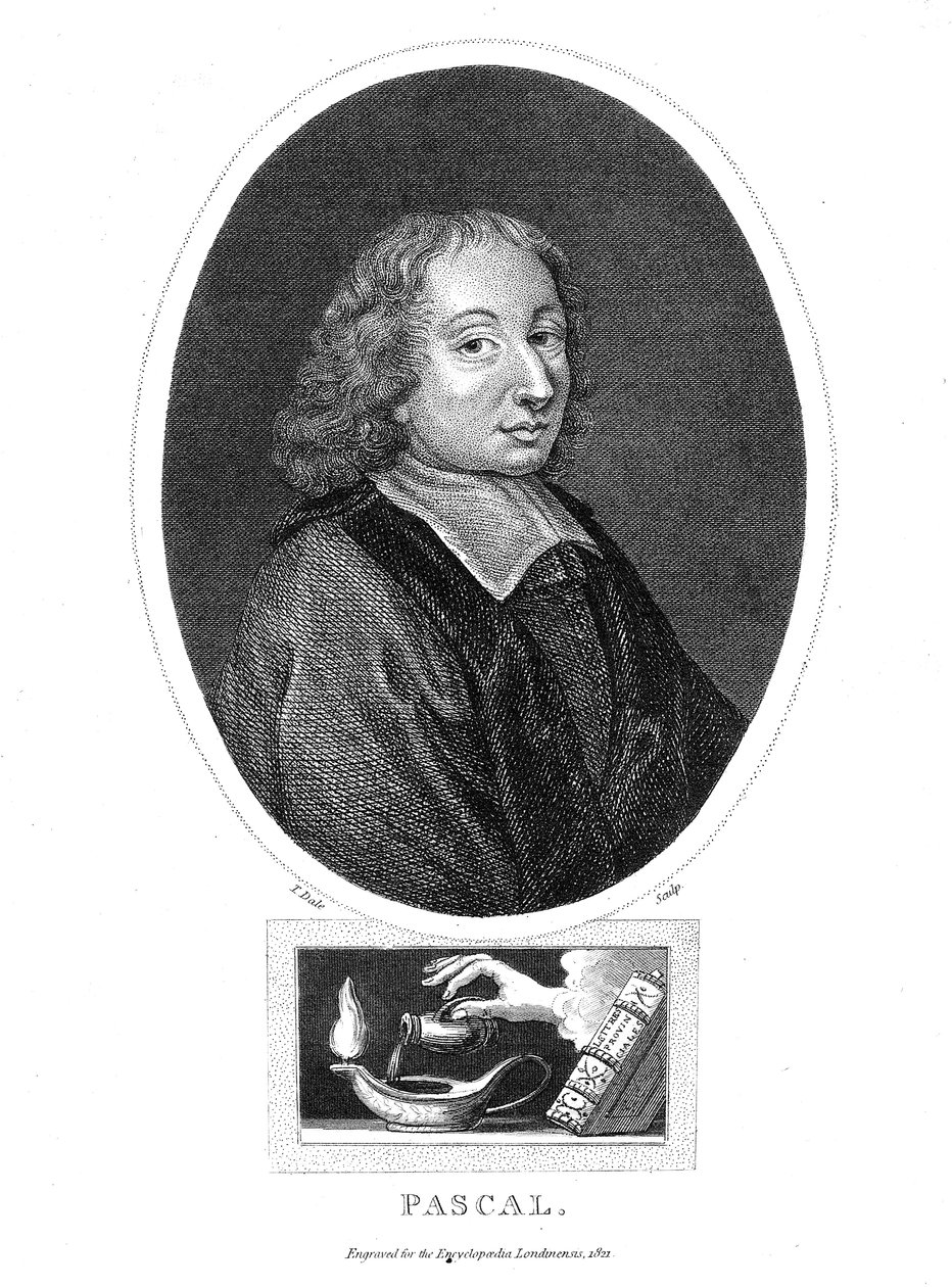Blaise Pascal, filósofo francês do século XVII, matemático, físico e teólogo, 1821 de Thomas Dale