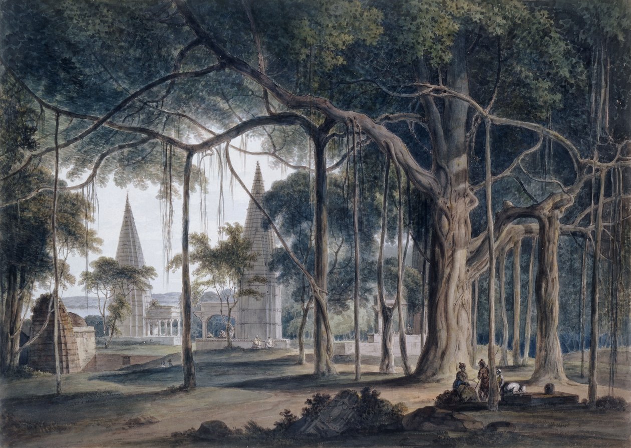 Templos Hindus em Agori, Uttar Pradesh, de Thomas Daniell