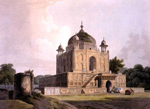 Mausoléu do Sultão Purveiz, perto de Allahabad, de "Oriental Scenery": Vinte e Quatro Vistas em Hindoostan
