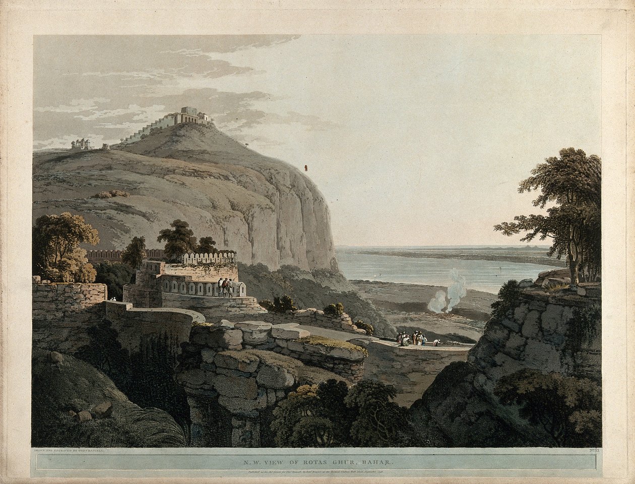 Vista N.W. de Rotas Ghur, Bahar de Thomas Daniell