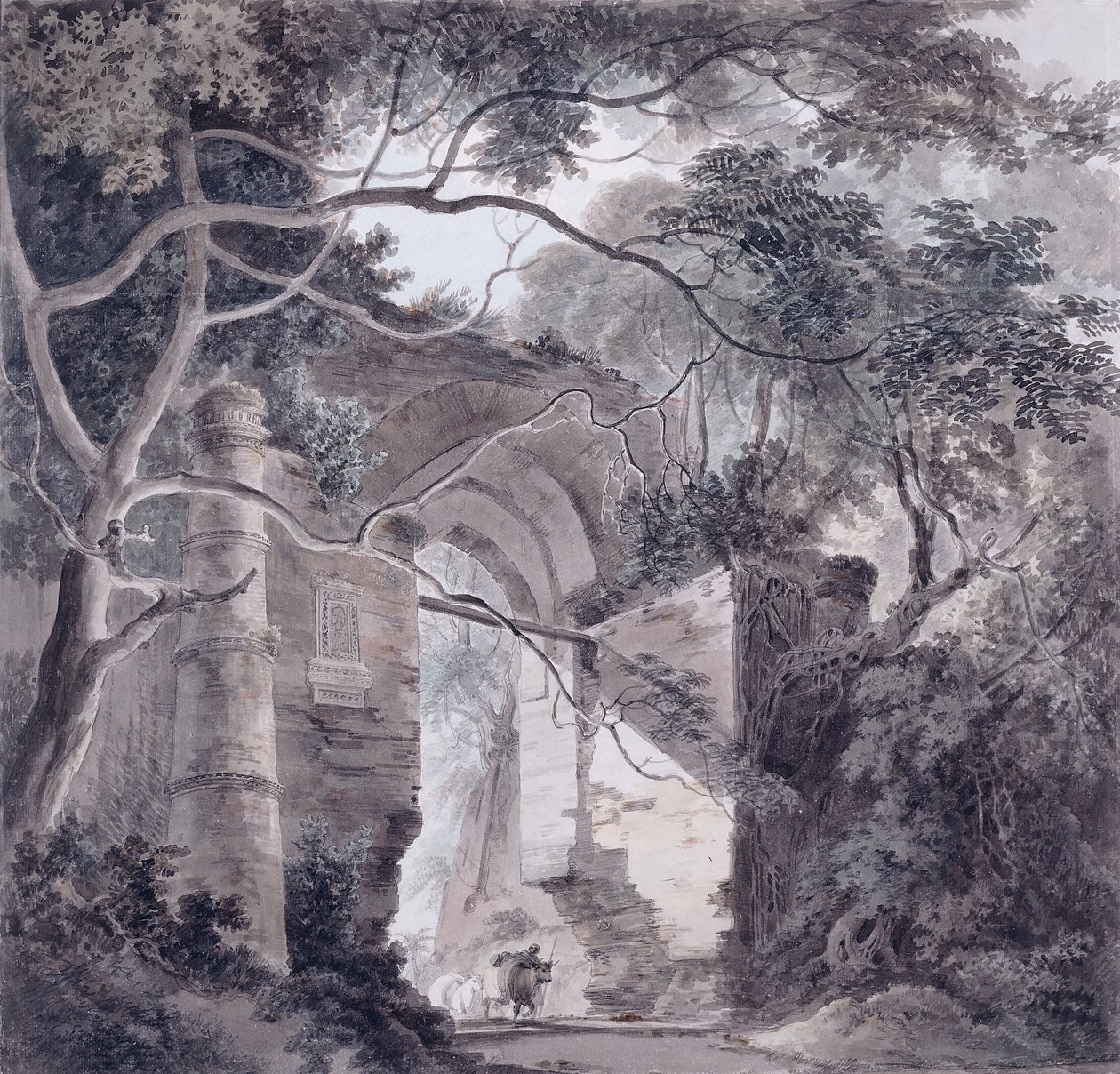 O portão de Kotwali, Gaur, Bengala, de Thomas Daniell
