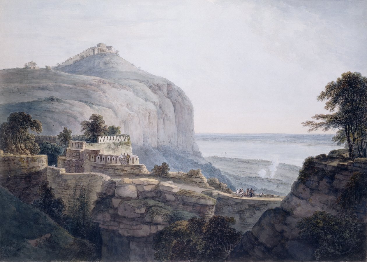 A vista noroeste de Rohtasgarh, Bihar, de Thomas Daniell