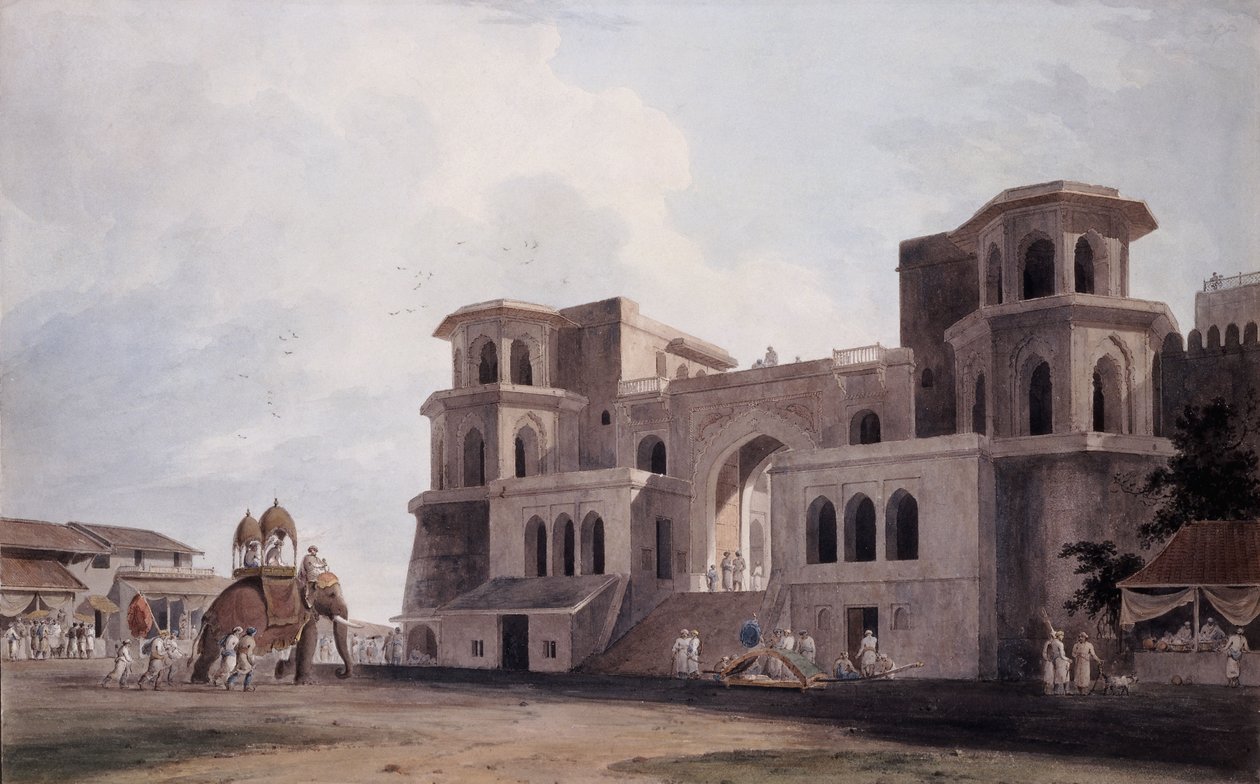 Portão Panch Mahal, Lucknow, Uttar Pradesh, c. 1789 de Thomas Daniell