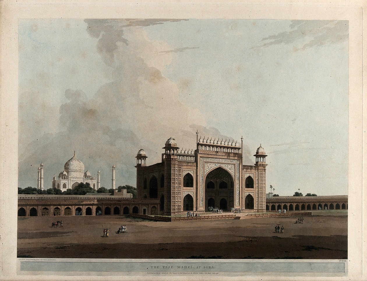 O Taje Mahal, em Agra de Thomas Daniell