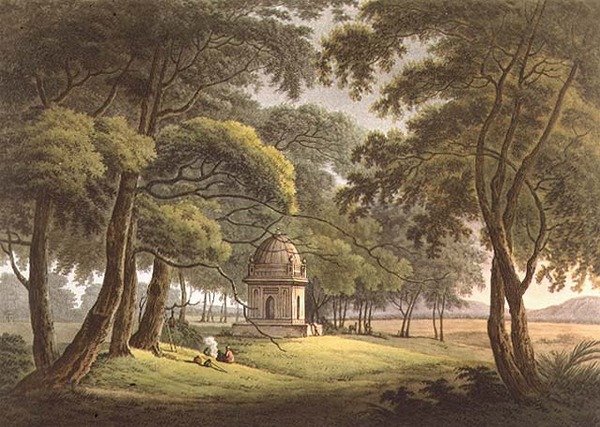 O Túmulo de uma Senhora Moura, Bengala, gravado por Joseph Constantine Stadler (fl.1780-1812) pub. por Edward Orme (1774-c.1820) 1803 (litho) de Thomas Daniell