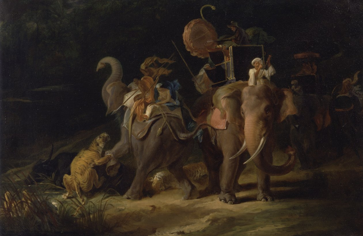 Caça ao tigre nas Índias Orientais de Thomas Daniell