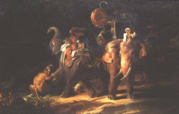 A caça ao tigre nas Índias Orientais de Thomas Daniell