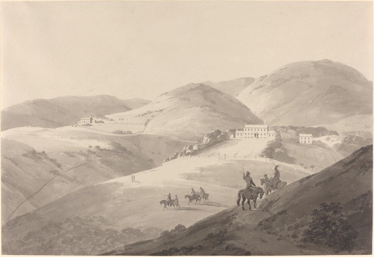 Vista da Casa do Governador em Santa Helena de Thomas Daniell