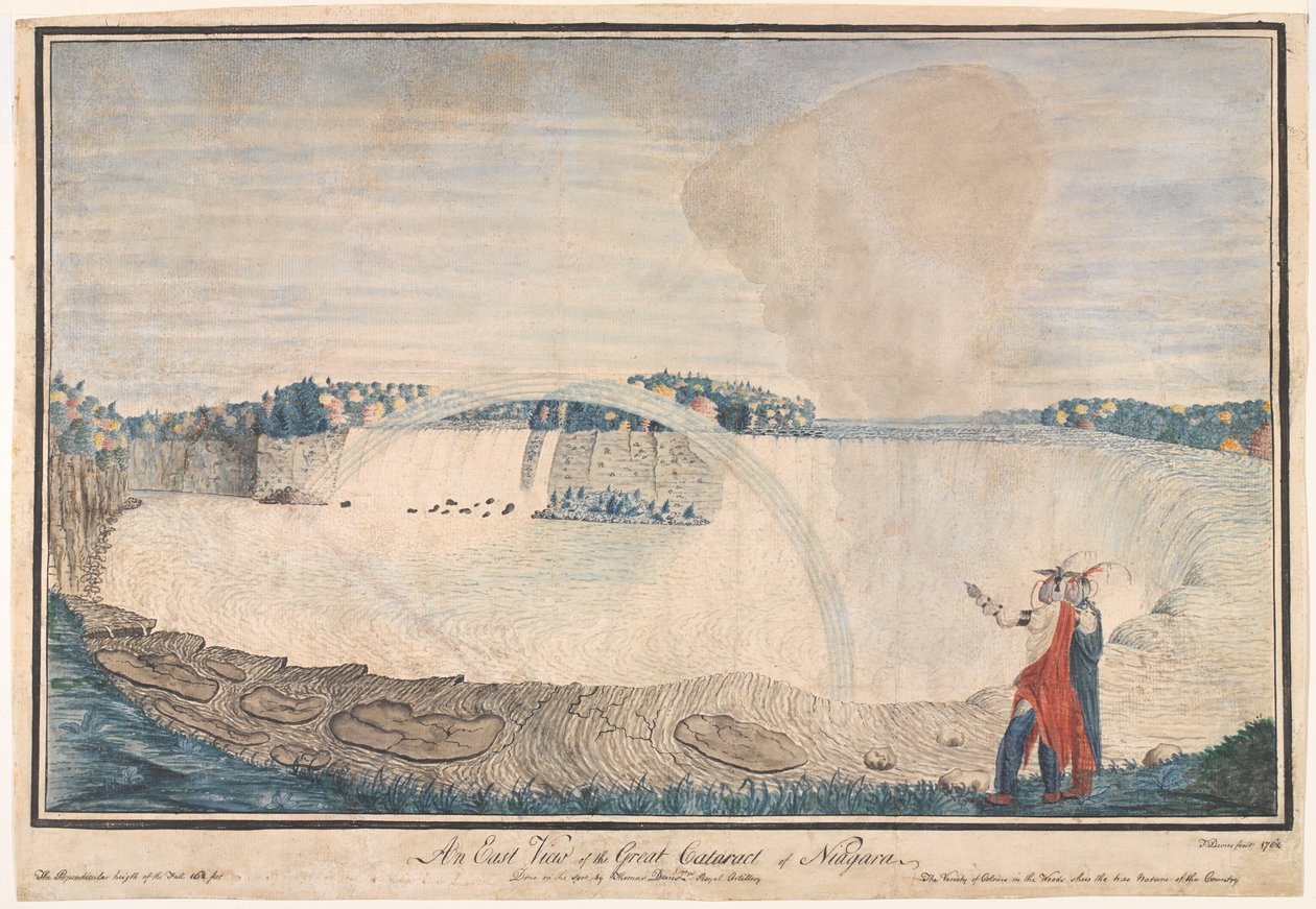  Uma Vista Leste da Grande Catarata do Niágara , 1762 de Thomas Davies