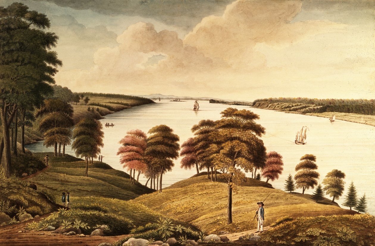 Vista, de, a, rio hudson, de, forte, Knyphansen de Thomas Davies