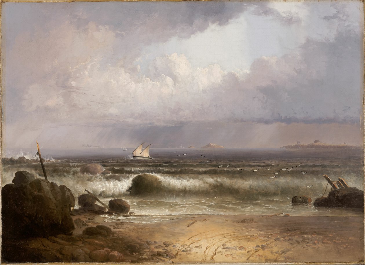 Coming Squall (Nahant Beach com um chuveiro de verão) de Thomas Doughty