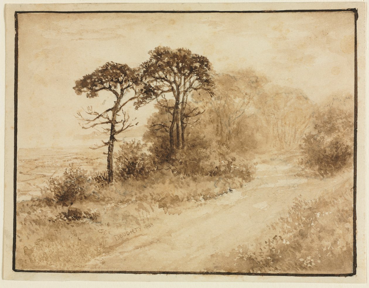 Paisagem com estrada sinuosa, 1833. de Thomas Doughty