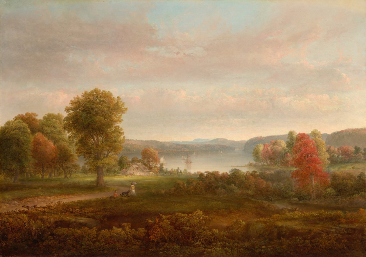 Vista no Hudson no outono de 1850. de Thomas Doughty