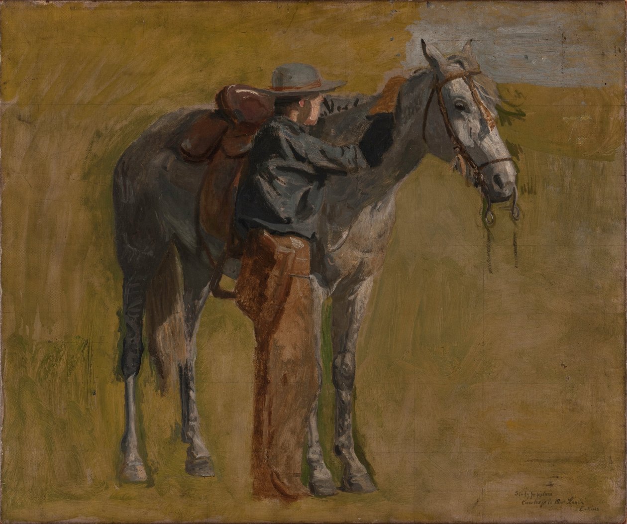 Cowboy: estudo para Cowboys nas Badlands de Thomas Eakins