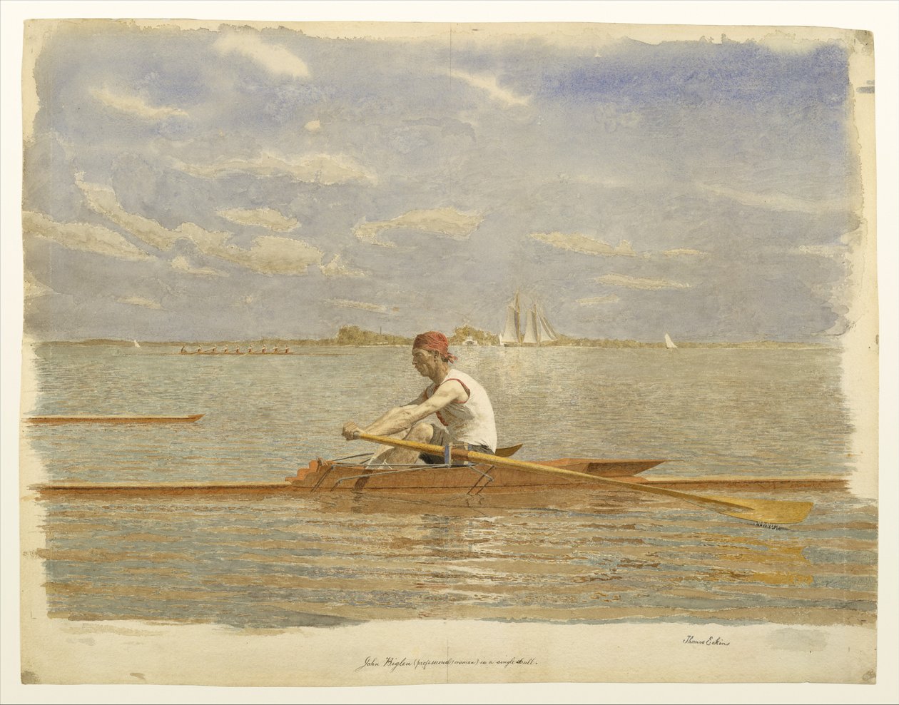 John Biglin num skiff individual de Thomas Eakins