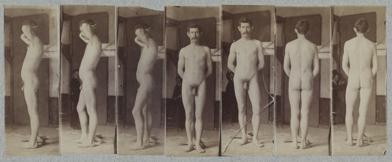 Fotografias de um modelo nu masculino de pé («Joseph Smith») de Thomas Eakins