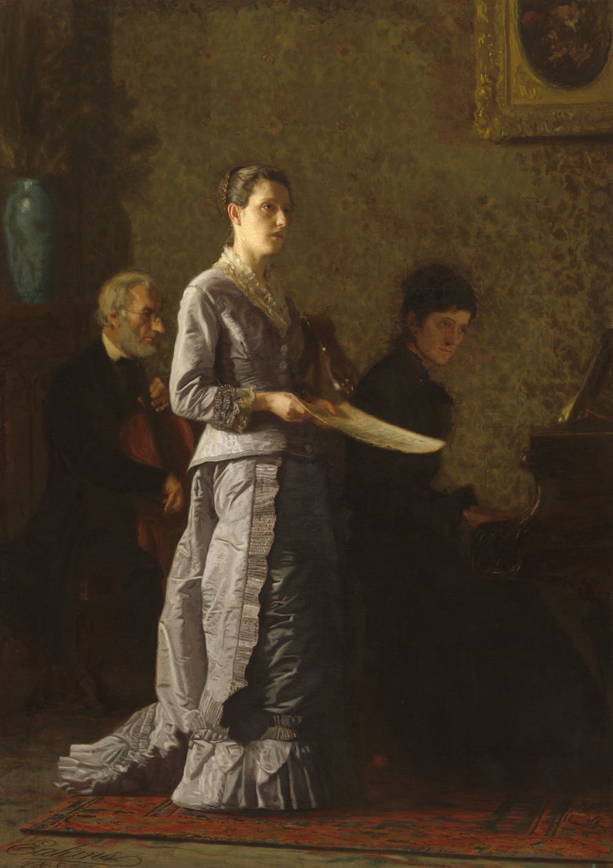 Cantando uma canção patética, 1881. de Thomas Eakins