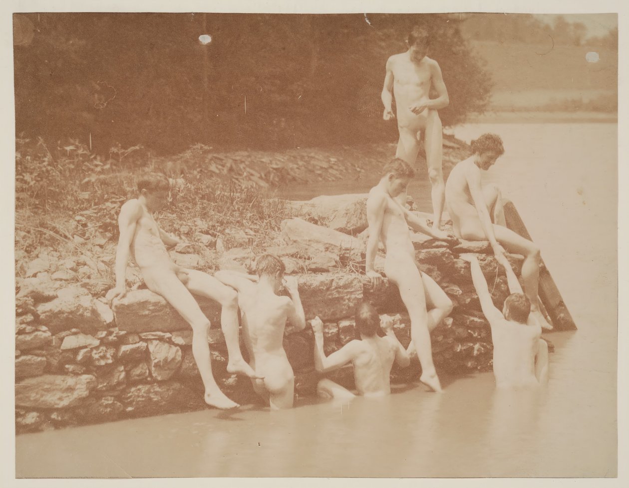 Estudo para natação, 1883. de Thomas Eakins
