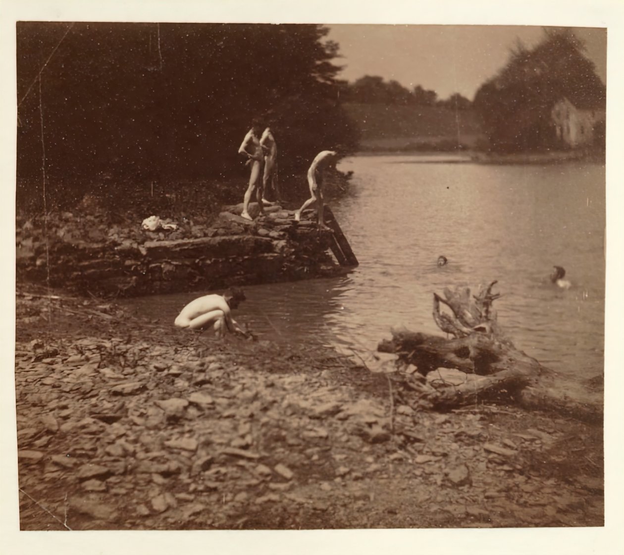 Estudo para natação, 1883. de Thomas Eakins