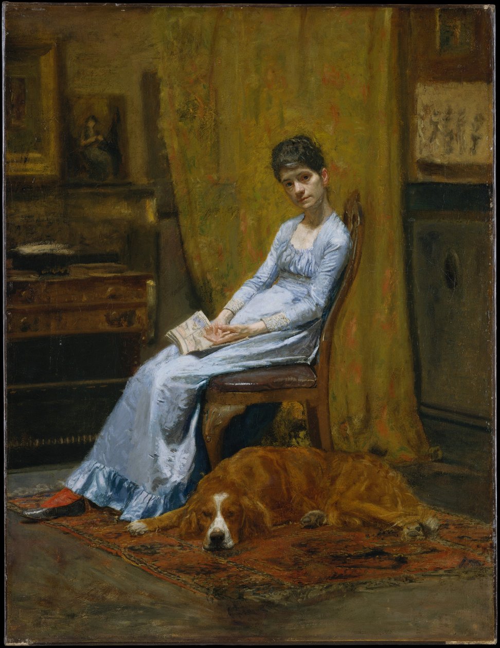 A Esposa do Artista e o Seu Cão Setter de Thomas Eakins