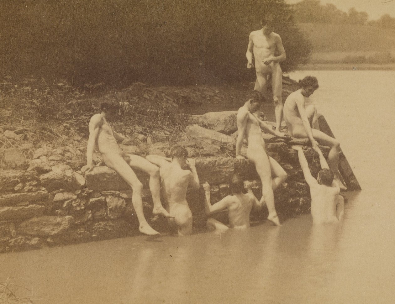 Thomas Eakins e nus masculinos no local de «Natação» de Thomas Eakins