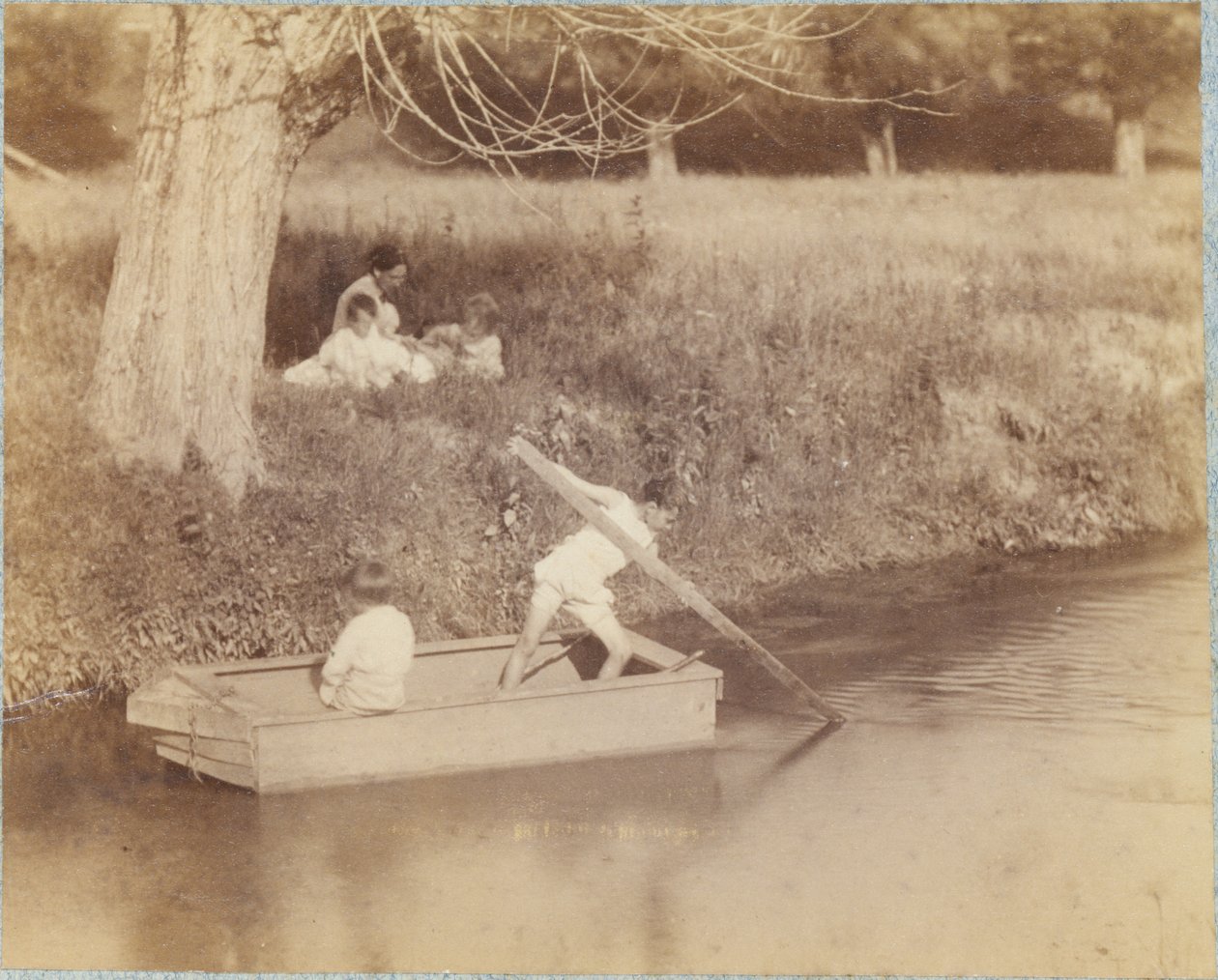 Dois rapazes a brincar no riacho, 4 de julho de 1883 de Thomas Eakins