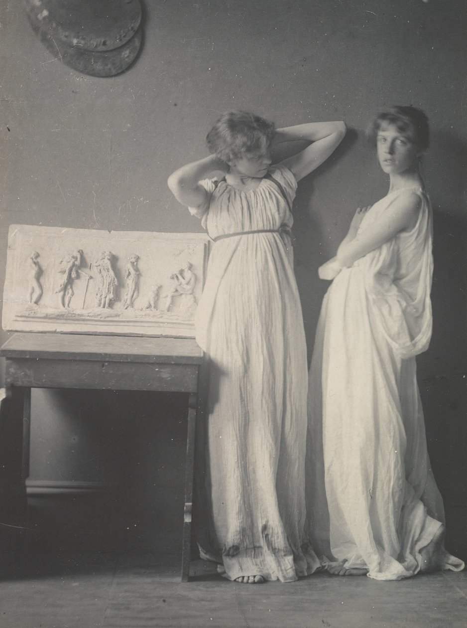 Dois alunos em trajes gregos, 1883., 1883. de Thomas Eakins
