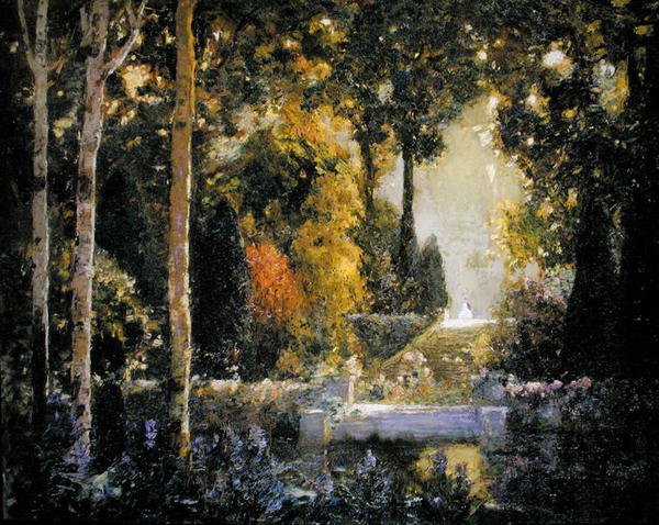 O Jardim Dourado (óleo sobre tela) de Thomas Edwin Mostyn