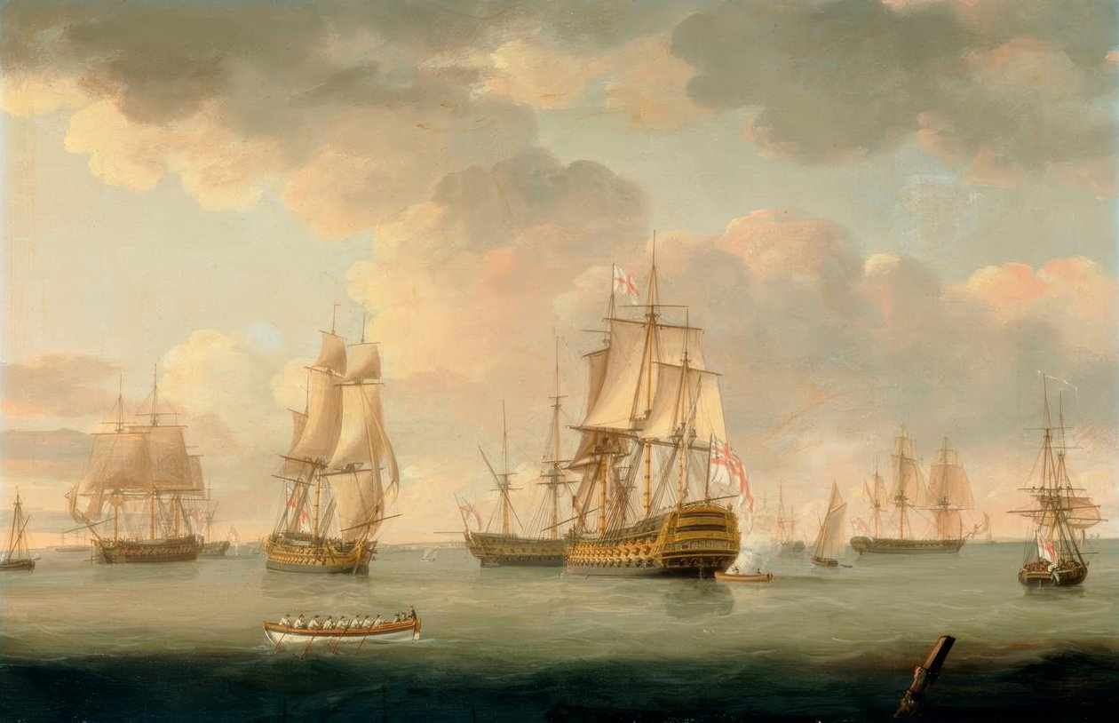 Navios de guerra britânicos em Spithead de Thomas Elliott