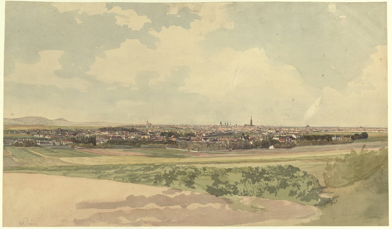 Vista de Viena de um ponto acima de Meidling de Thomas Ender